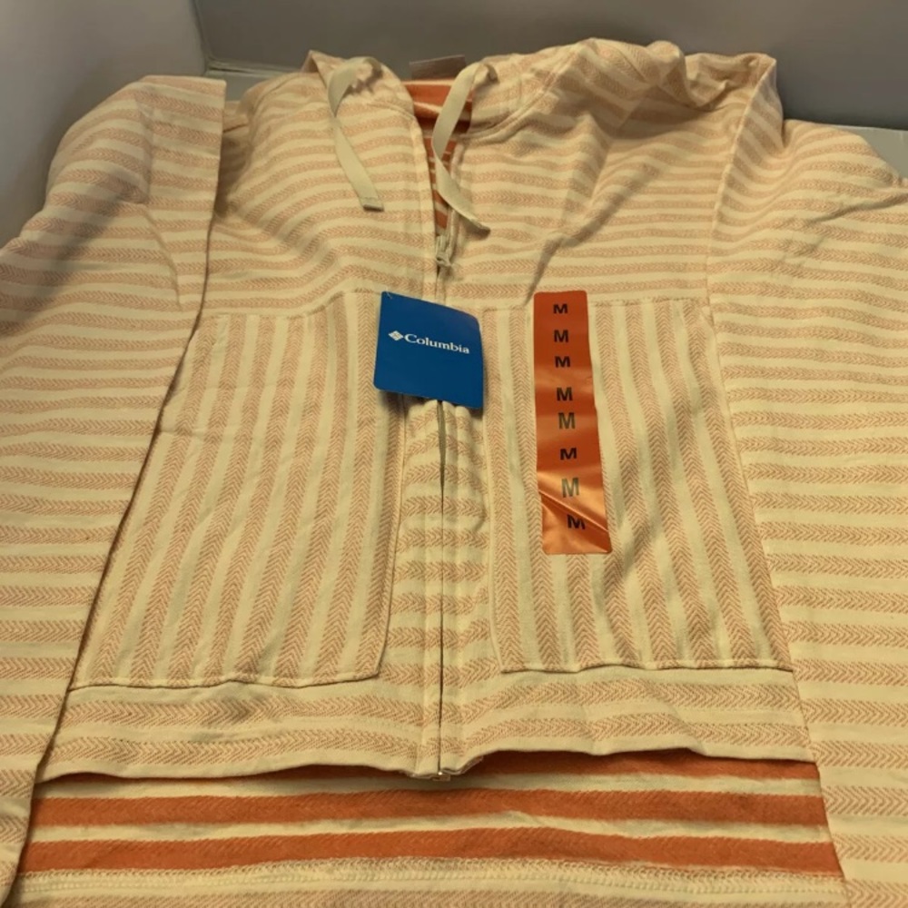 COLUMBIA Womens size Medium  Stone striped zip-up